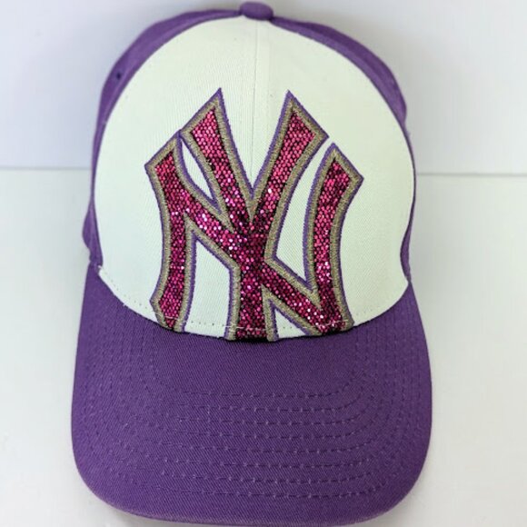 New Era Youth 9FORTY New York Yankees Adjustable Baseball Cap Hat Purple - Picture 1 of 7